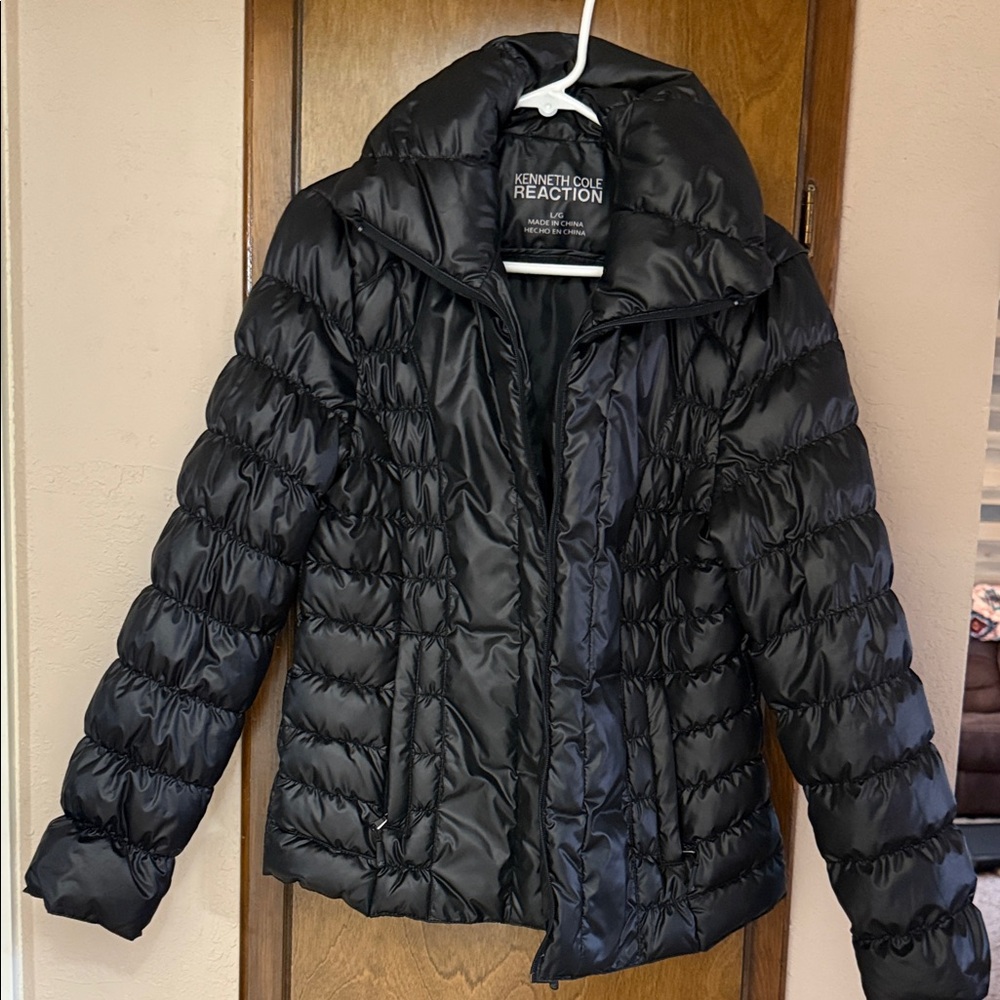 Kenneth Cole Reaction Midnight Black Puffer Coat